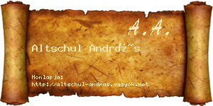Altschul András névjegykártya